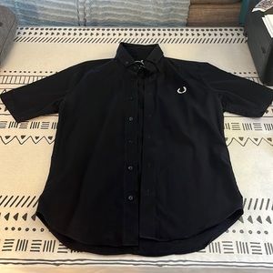 Fred Perry black button up by Raf Simons. Small.